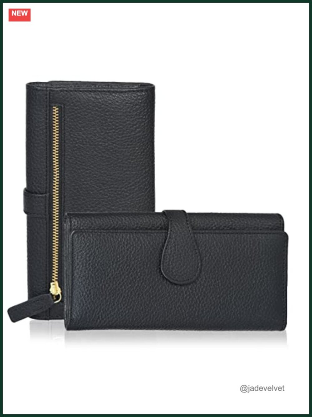 Real Leather Women Trifold Wallet RFID Blocking